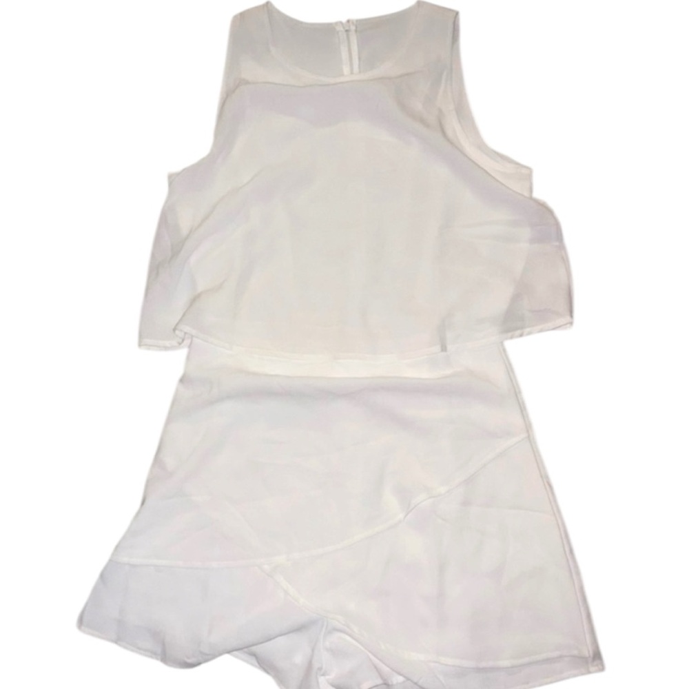 White Layered Sleeveless Romper